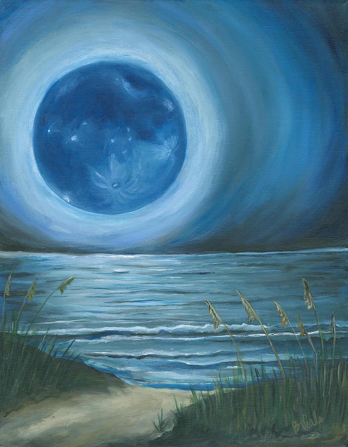 701x900 Blue Moon Adventure Painting By Bev Veals - Adventure Painting