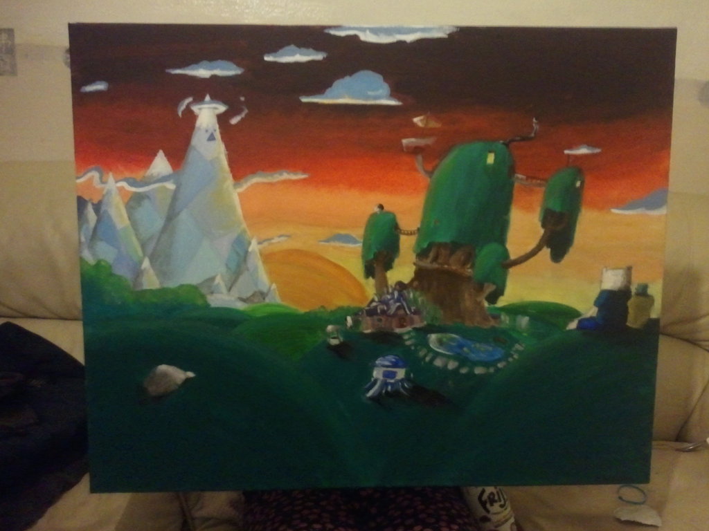 1024x768 Adventure Time Painting Canvas By Imhereforthedrarry - Adventure Time Acrylic Painting