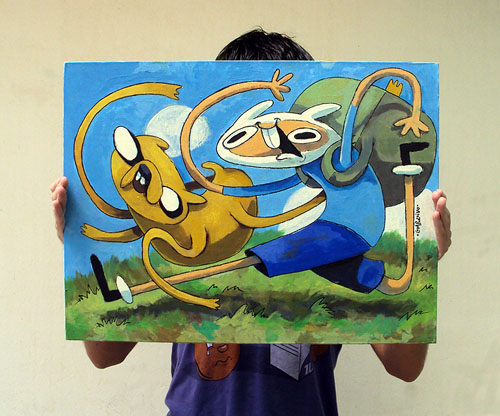 500x416 Adventure Time By Quick2004 - Adventure Time Acrylic Painting
