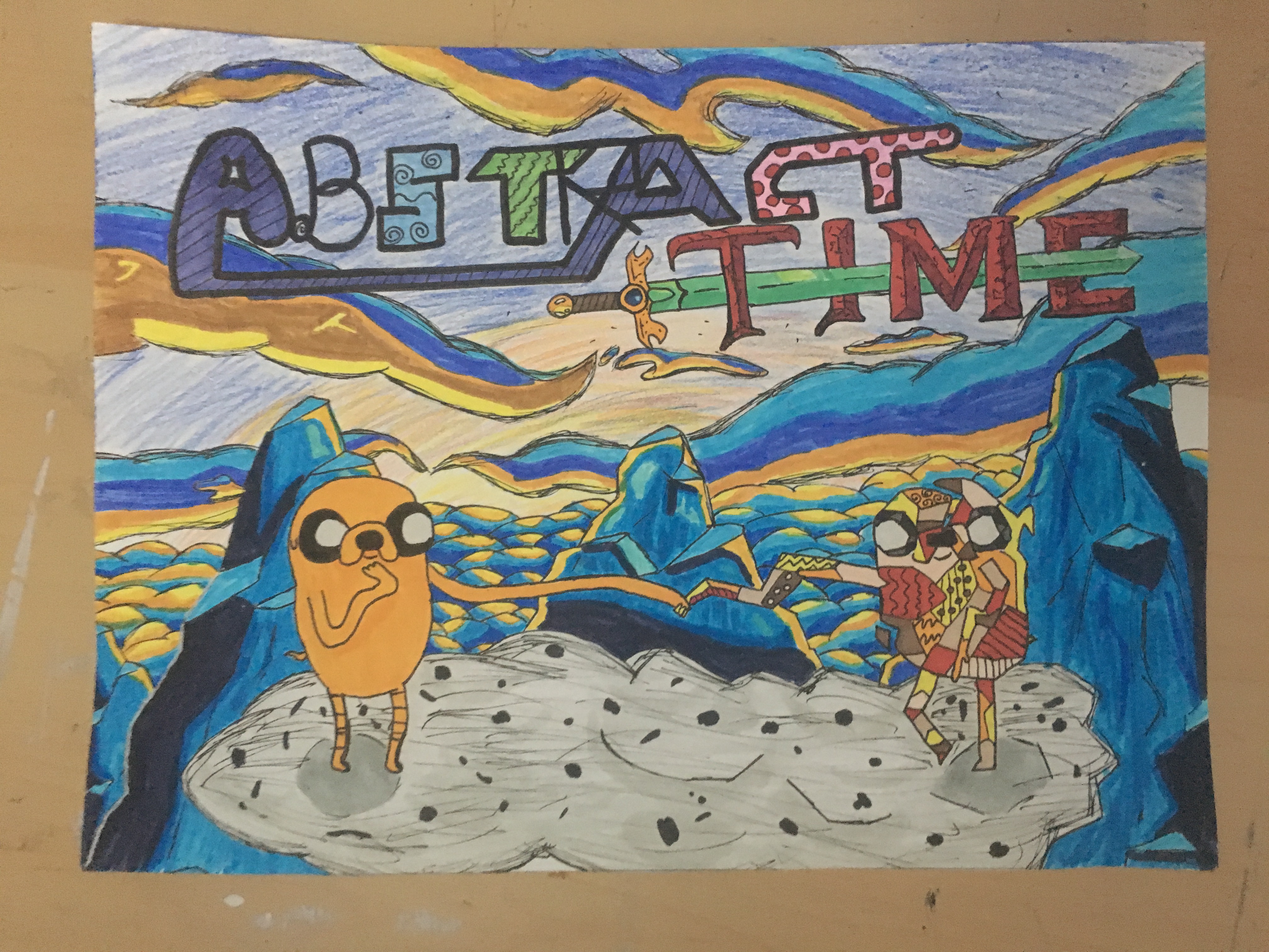 4032x3024 Adventure Time And Abstract Crossover By Creepgosboom On Newgrounds - Adventure Time Acrylic Painting