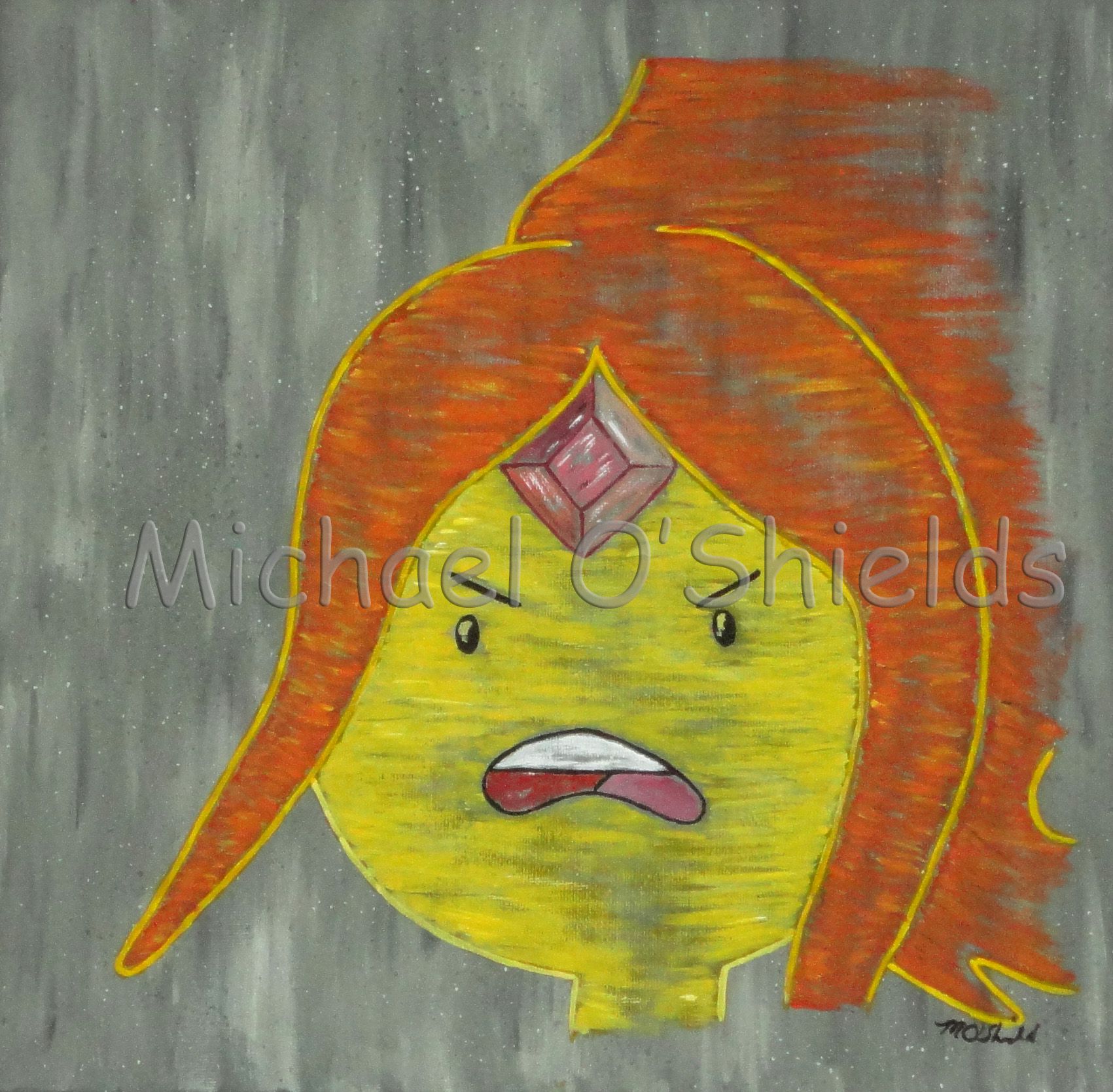 1701x1669 Adventure Time Flame Princess, 12 X 12 Acrylic On Canvas - Adventure Time Acrylic Painting
