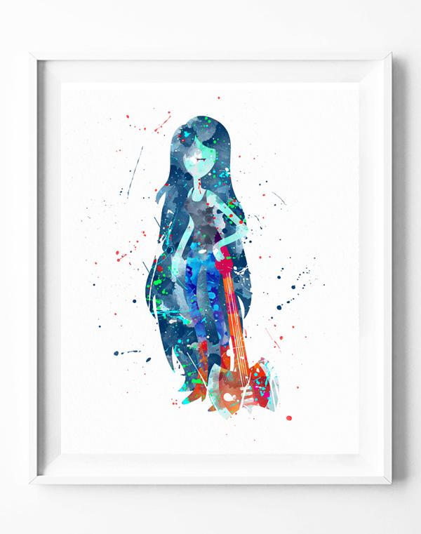 600x761 Adventure Time Vampire Queen Marceline Art Print Poster Vampire - Adventure Time Painting