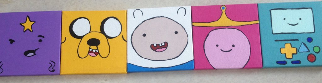 1024x266 Mini Adventure Time Paintings By Hithereflamingo - Adventure Time Painting