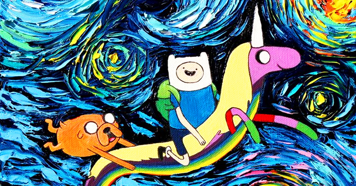 1200x630 Studio Ghibli, Adventure Time Amp Other Classics Reimagined As Van - Adventure Time Painting
