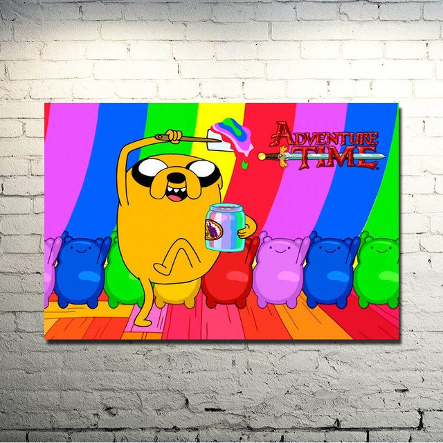 640x640 Adventure Time Cartoon Anime Art Silk Fabric Poster Print 13x20 - Adventure Time Painting