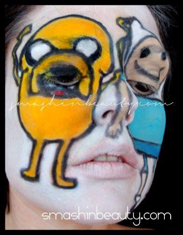 373x480 Adventure Time Face Paint By Smashinbeauty - Adventure Time Painting