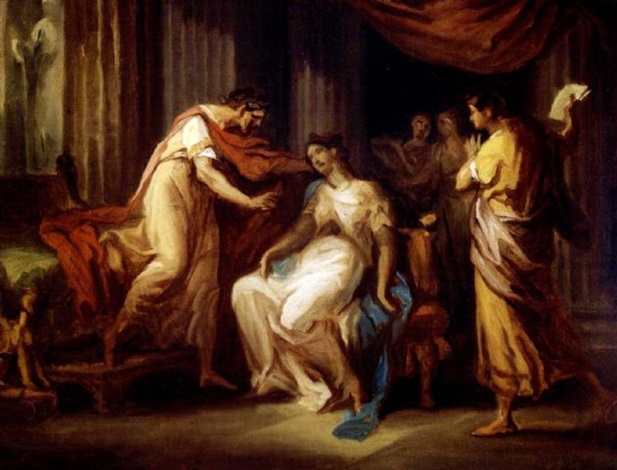 617x470 Virgil Reading The Aeneid To Augustus And Octavia By Antonio - Aeneid Painting