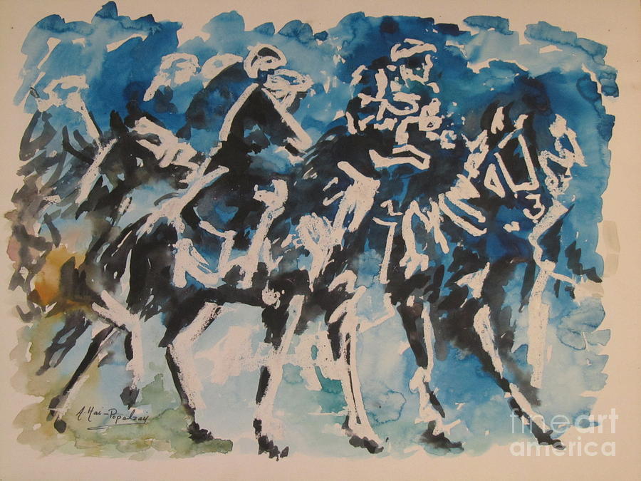 900x675 Buzkashi National Sport Of Afghanistan Painting By D One Arts D - Afghanistan Painting
