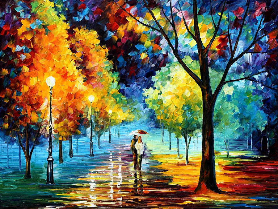 900x679 Night Alley - Afremov Painting