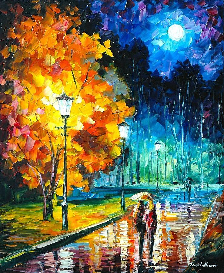 739x900 Romantic Night 2 - Afremov Painting