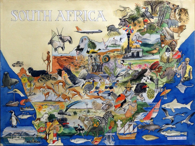 800x597 An Old Illustrated Map Barbara Philip - Africa Map Painting