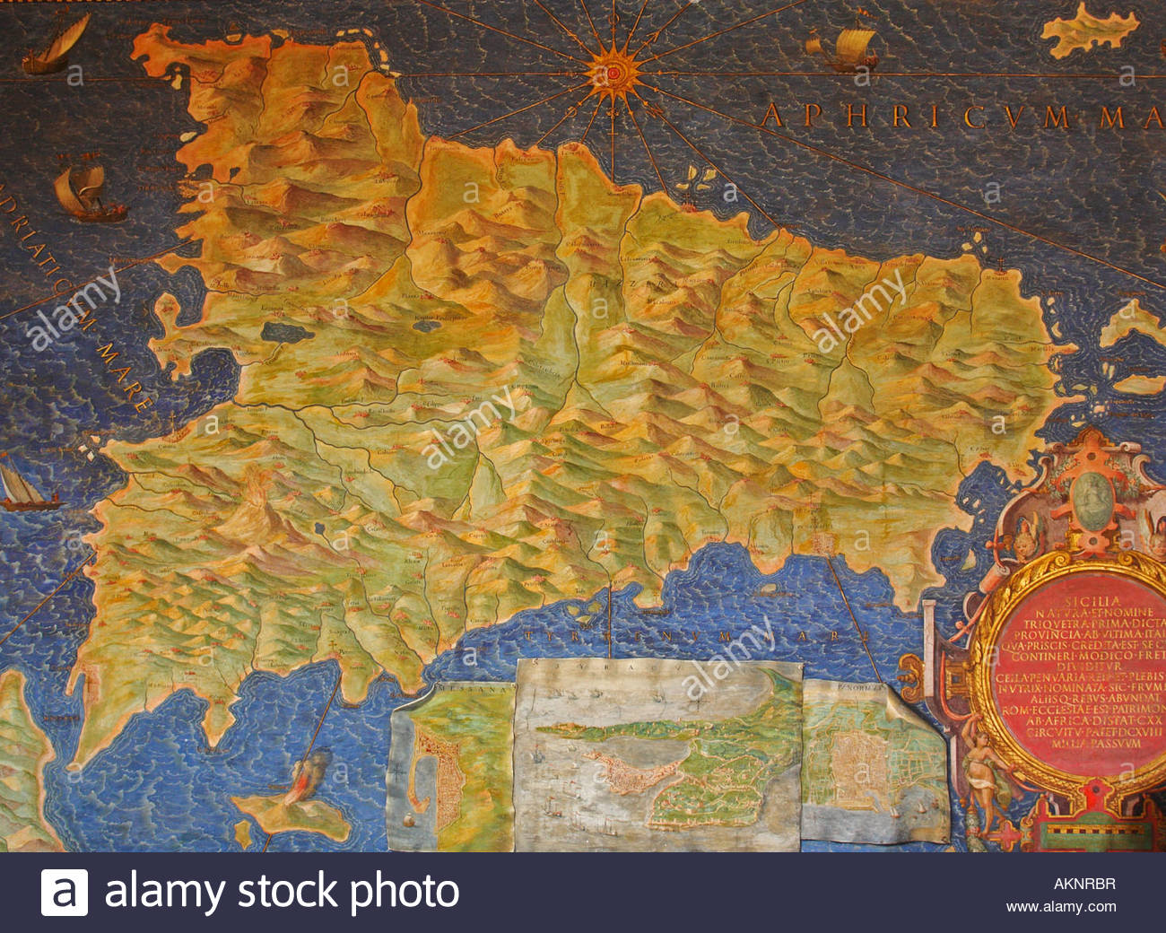 1300x1040 Detail Of Antique Map Of Sicily, Gallery Of Maps, Vatican Museums - Africa Map Painting