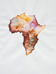 236x312 Large Africa Map Print, Watercolor Painting, Colorful Watercolor - Africa Map Painting