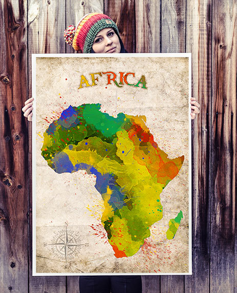 462x570 Watercolor Map Africa Map Watercolor Painting. Watercolor - Africa Map Painting