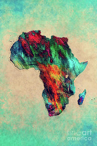 200x300 African Map Paintings - Africa Map Painting