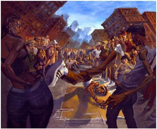 551x452 African American Urban Artwork It's A Black - African American Painting