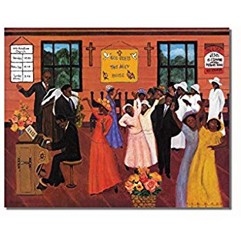 350x350 African American Black Church God Bless Music Dancing - African American Painting