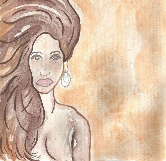 570x554 African American Art Modern Beautiful Black Woman Painting - African American Woman Painting