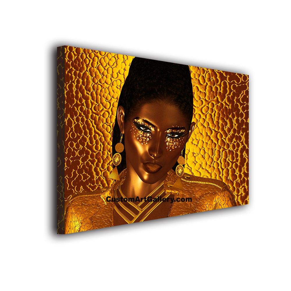 1000x1000 African American Fashion Beauty Canvas Painting Black Woman Painting - African American Woman Painting