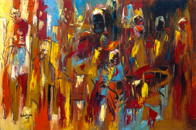 650x433 Faces Abstract African Art (Print) Afrimod - African Art Painting