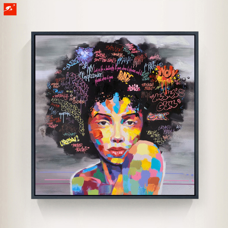800x800 New Graffiti Street Wall Art Abstract Modern African Women - African Art Painting