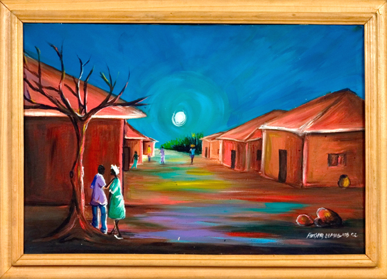 558x402 Traditional African Villagers - African Art Painting