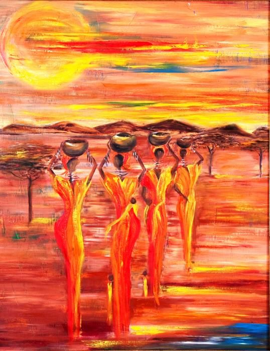 538x700 Sunny South Africa Painting - African Culture Painting