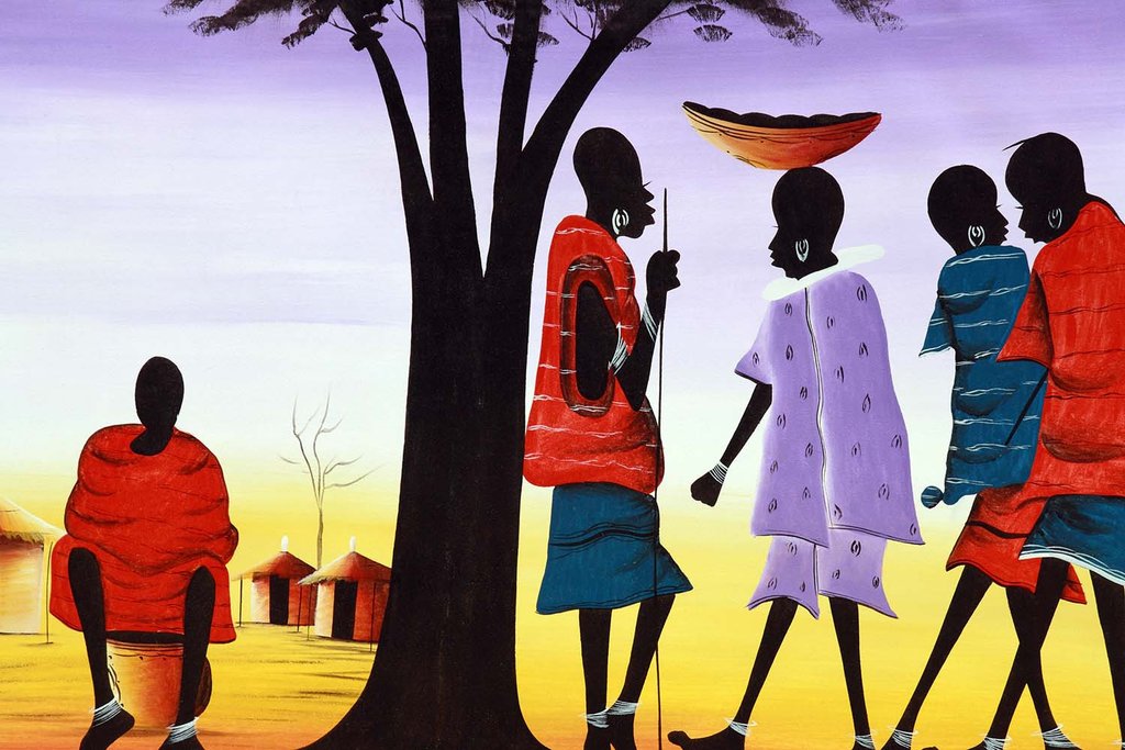 1024x683 African Culture Painting Vinyl Print Shut The Front Door By - African Culture Painting