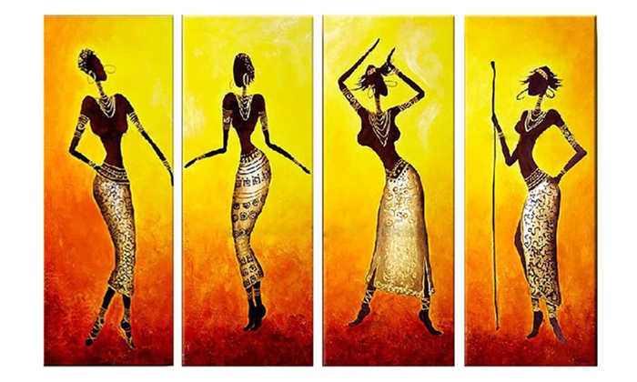 700x420 Handpainted Painting - African Dance Painting