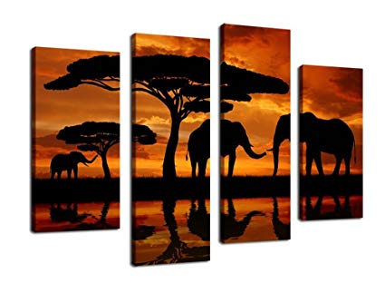425x323 Yearainn Canvas Wall Art Elephant Painting African - African Elephant Painting