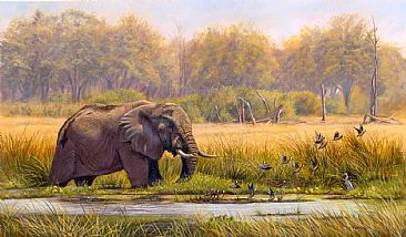 366x214 African Elephant - African Elephant Painting