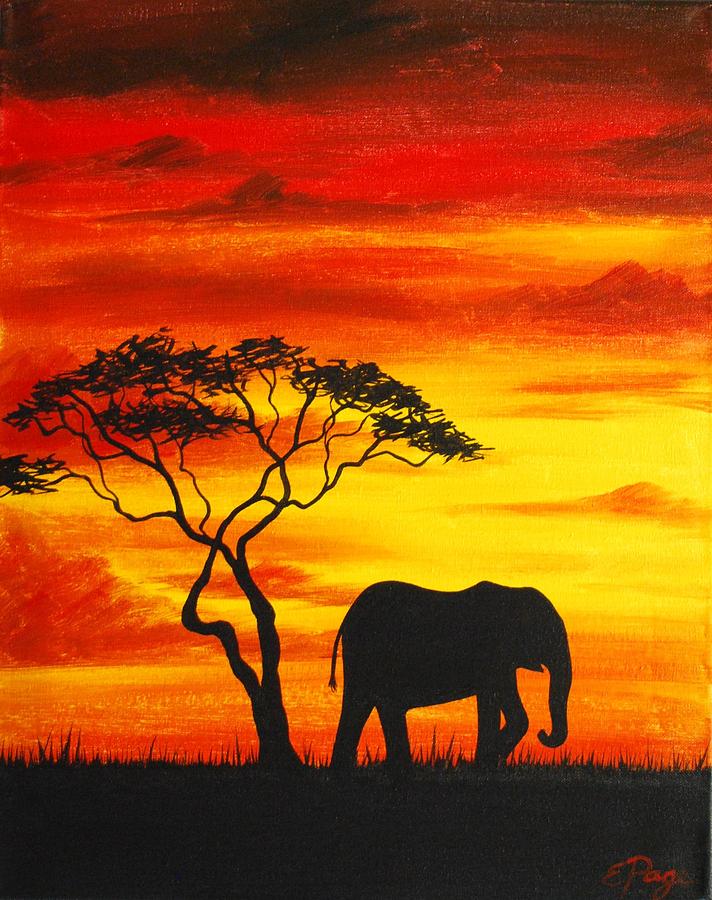 712x900 African Elephant Painting By Emily Page - African Elephant Painting