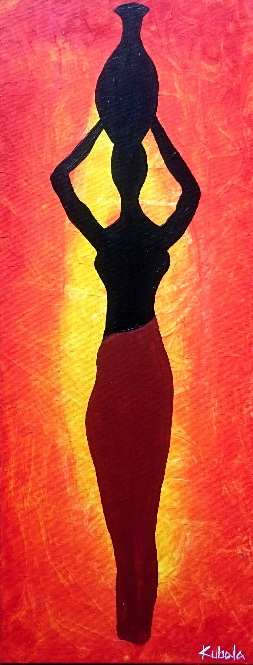 1008x2651 African Woman - African Girl Painting