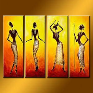 300x300 China Wholesale Abstract African Girl Oil Painting On Canvas - African Girl Painting