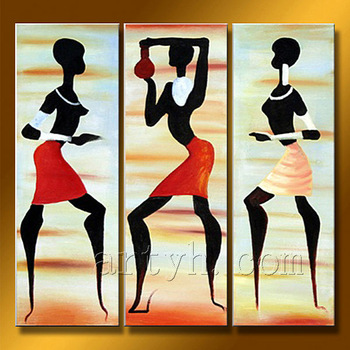 350x350 Modern African Dancer Abstract Oil Girl Painting - African Girl Painting