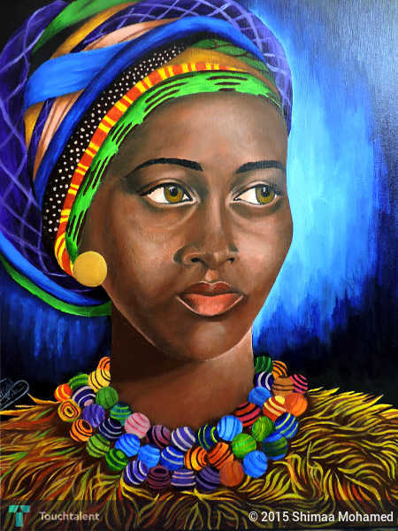 450x600 African Girl Touchtalent - African Girl Painting