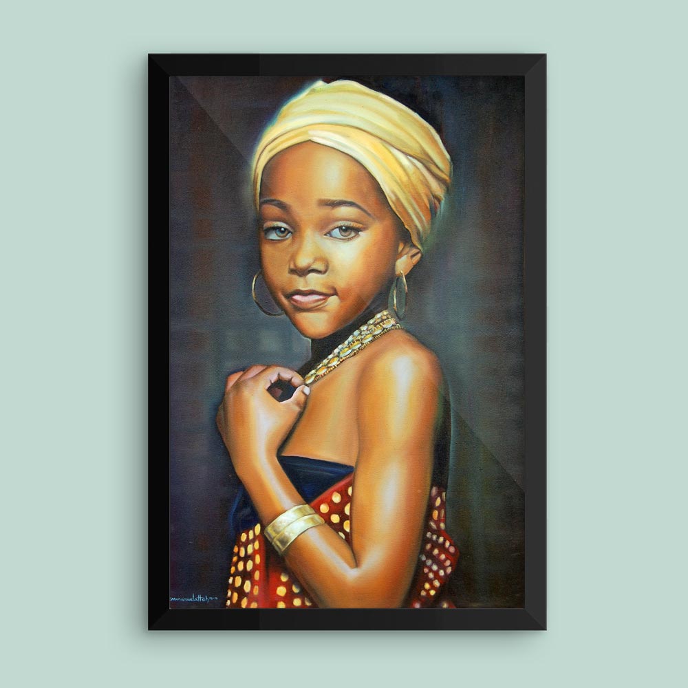 1000x1000 Portrait Of An African Girl Child (Innocence) Afrimod - African Girl Painting