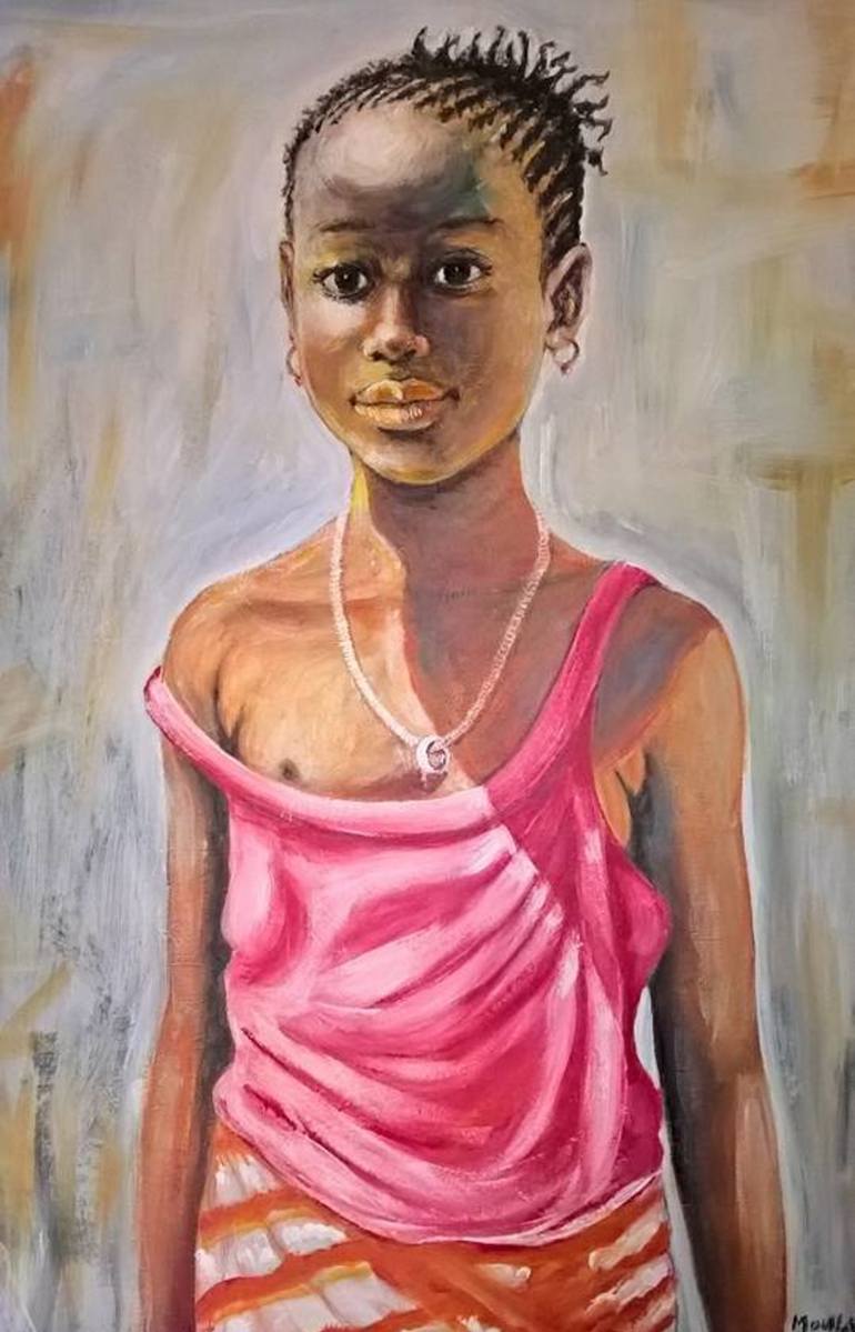770x1199 Saatchi Art African Girl Painting By Moulaye Sarr - African Girl Painting