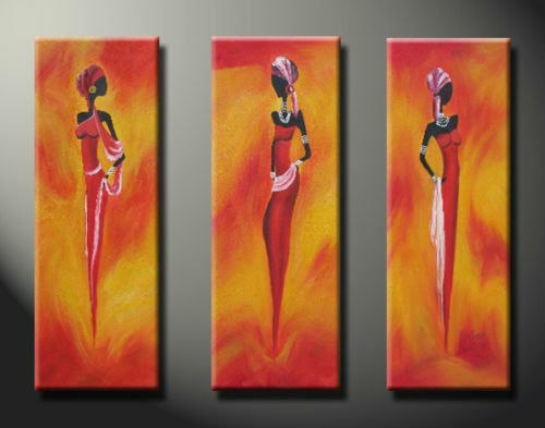 500x393 Wholesale Hand Painted Hi Q Modern Wall Art Oil Painting On Canvas - African Girl Painting