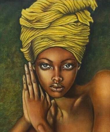 379x454 African Girl Reading Painting - African Girl Painting