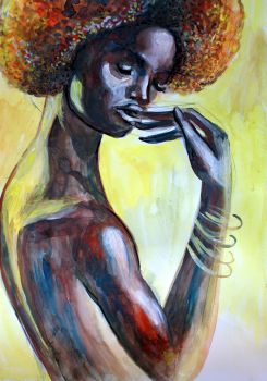 245x350 Artfido Buy Art Online Watercolour Painting African Girl - African Girl Painting