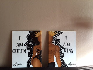 320x240 I Am Queen I Am King African American Painting - African King And Queen Painting