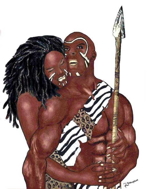 503x650 My African King - African King And Queen Painting