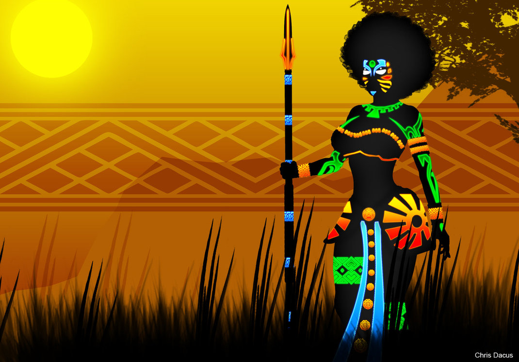 1070x746 Queen Africa By Yangzeninja - African King And Queen Painting