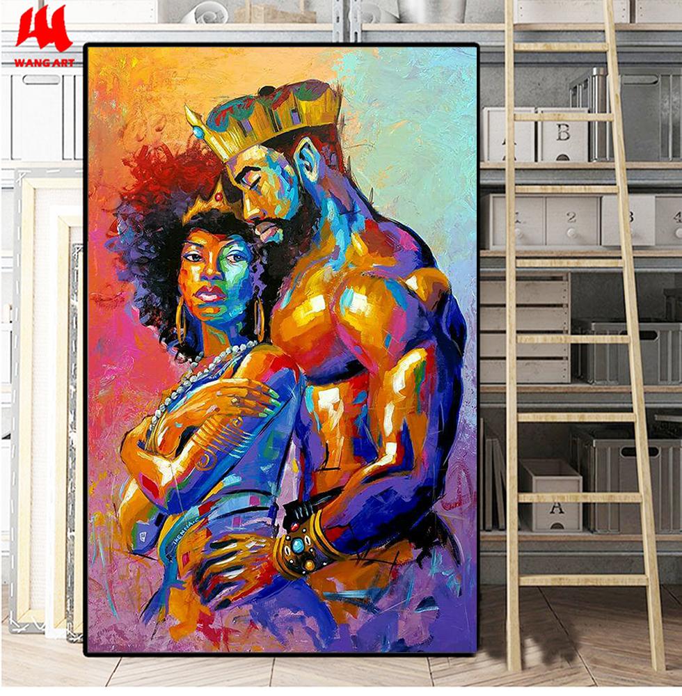 980x1000 2018 African King And Queen Oil Painting In Canvas Wall Pictures - African King And Queen Painting