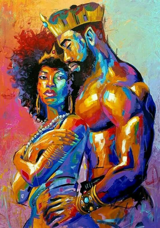 552x789 Ain'T Nothing Like A King Upholding His Queen! African Art - African King Painting