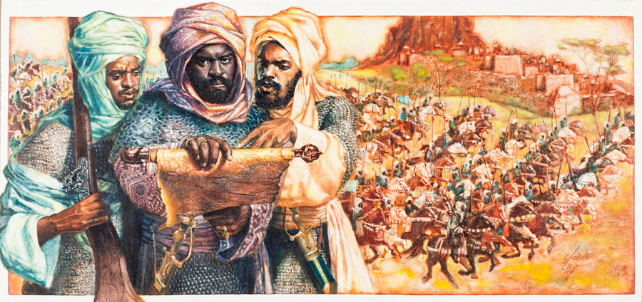 900x424 Ever Heard Of African King Idris Alooma 1001 Inventions - African King Painting