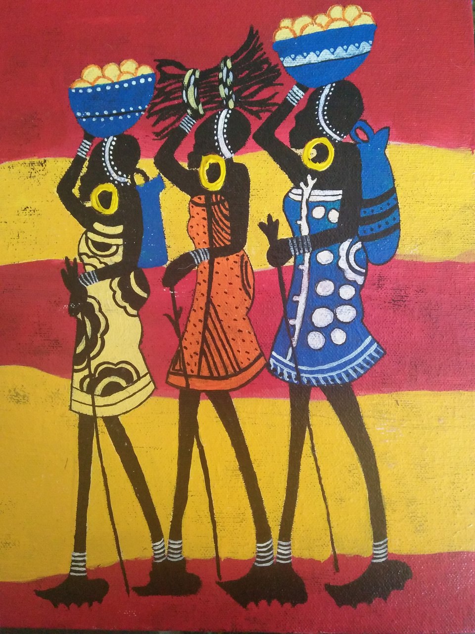 960x1280 Buy African Ladies Handmade Painting By Asha Rao. Code - African Lady Painting
