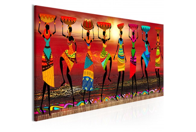 650x440 Canvas Print African Women Dancing - African Lady Painting