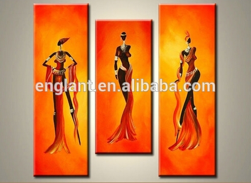 492x359 Handpainted Abstract African Women Oil Painting - African Lady Painting